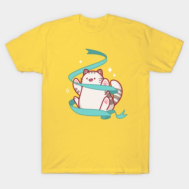 Ribbon Cat T-Shirt by Everything A Cat
